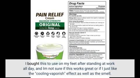 BIO-RELIEF +H, Hemp Pain Relief Gel, Cooling Gel w 10% Menthol in Hemp Oil, 3 oz Roll-on for Ar...