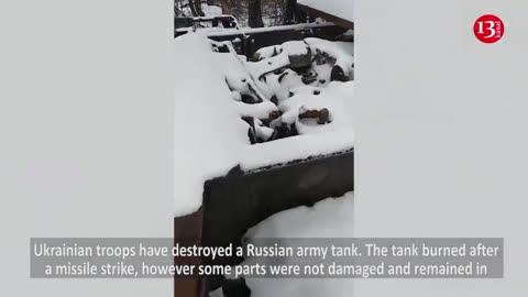 Russian tank hit in a snowy forest - "It is in a working condition, we’ll use it against them”