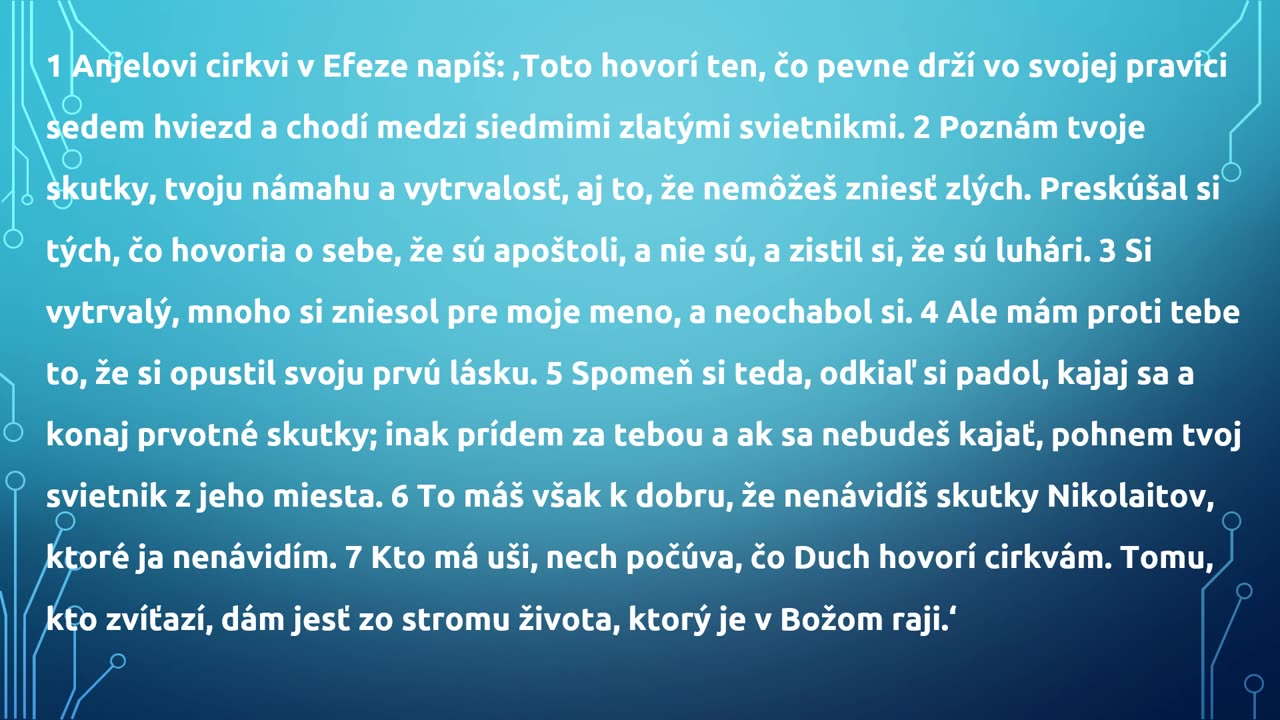 Kniha Zjavenia, 13 (Posolstvo do Efezu, I)