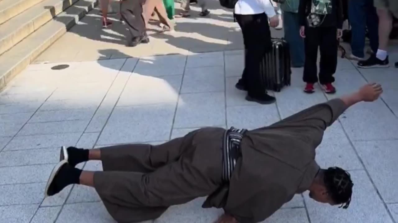 He blocks road in Japan for his circus performances. This is not normal.