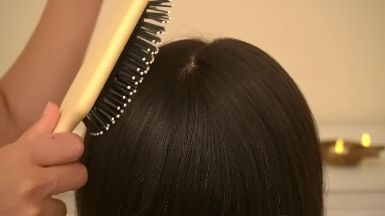 [ASMR] Gently Hair Brushing with natural wooden brush | Intense Relaxation | No Talking