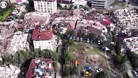 Drone shows quake devastation in Türkiye