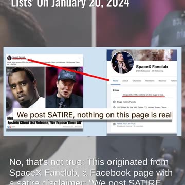 Fact Check: Elon Musk Did NOT Say He Would Release Epstein and Diddy 'Lists' On January 20, 2024