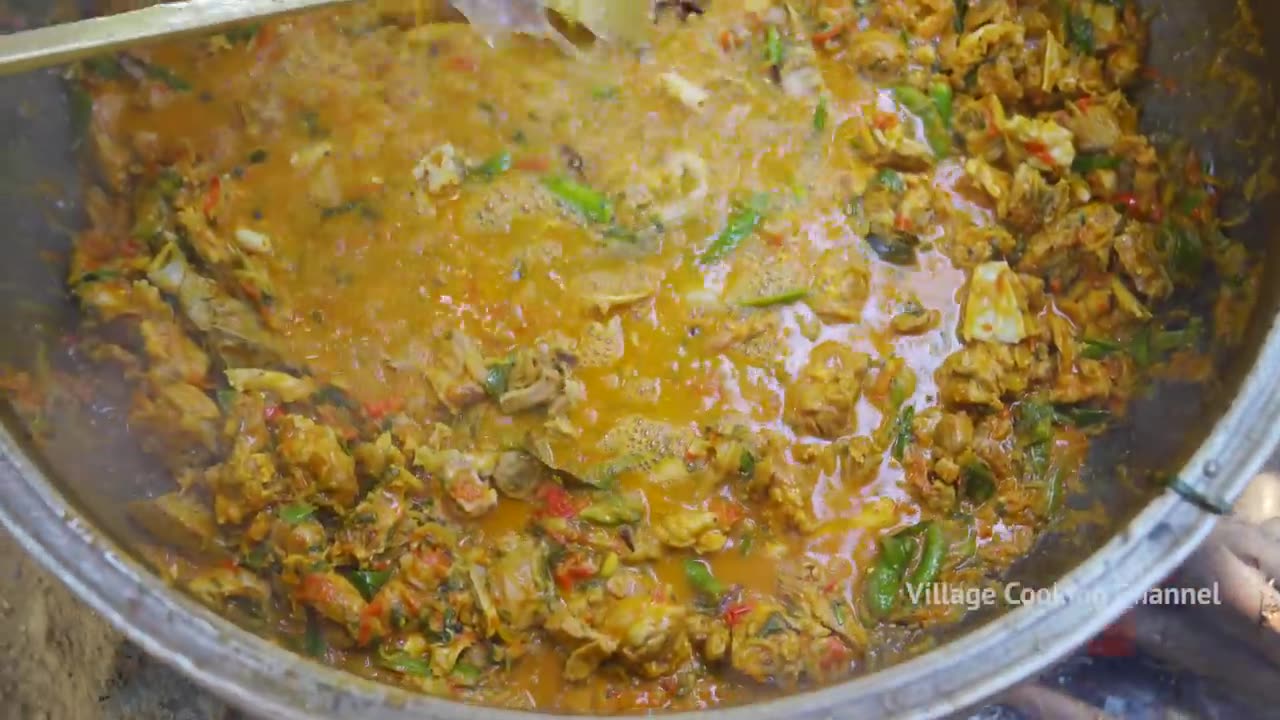 JACKFRUIT MUTTON _ Raw Jackfruit Mutton Gravy Cooking in Village _ Spicy Mutton Recipe Mutton Curry.mp4