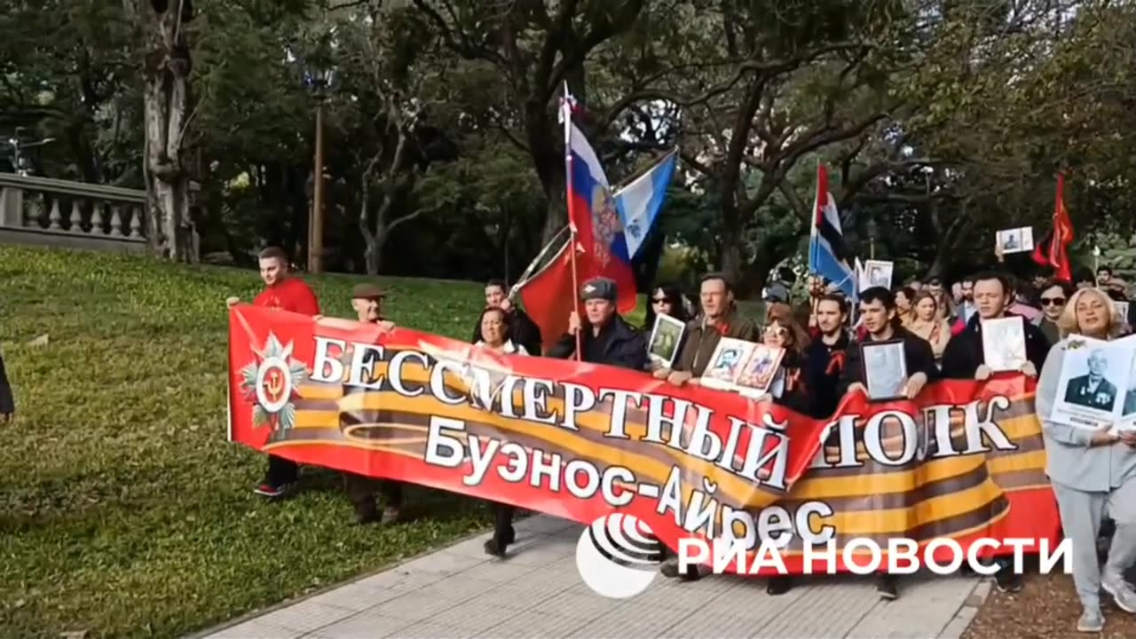 A procession in memory of the Great Patriotic War