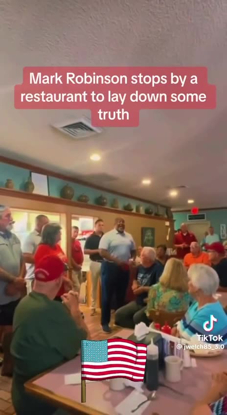 Mark Robinson stops by restaurant to lay down some truth