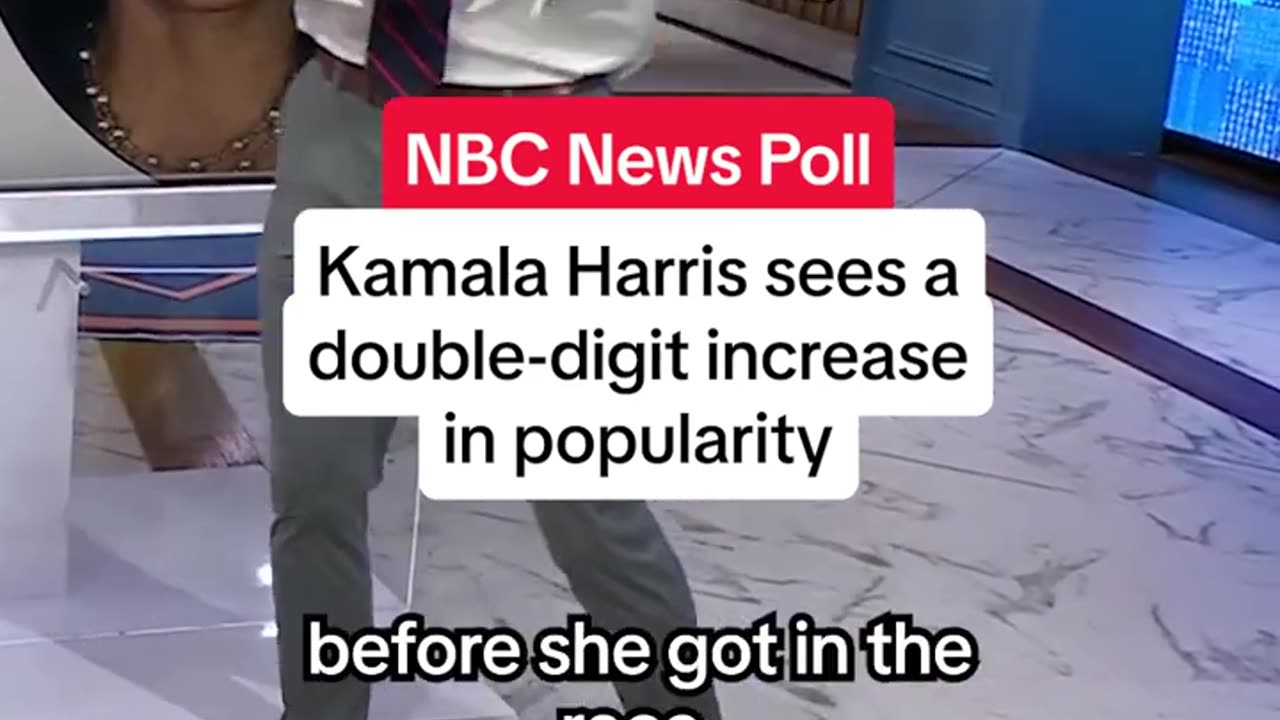 NBC News poll- Kamala Harris sees a double-digit increase in popularity