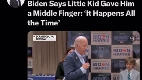 Biden says he gets middle finger from CHILDREN