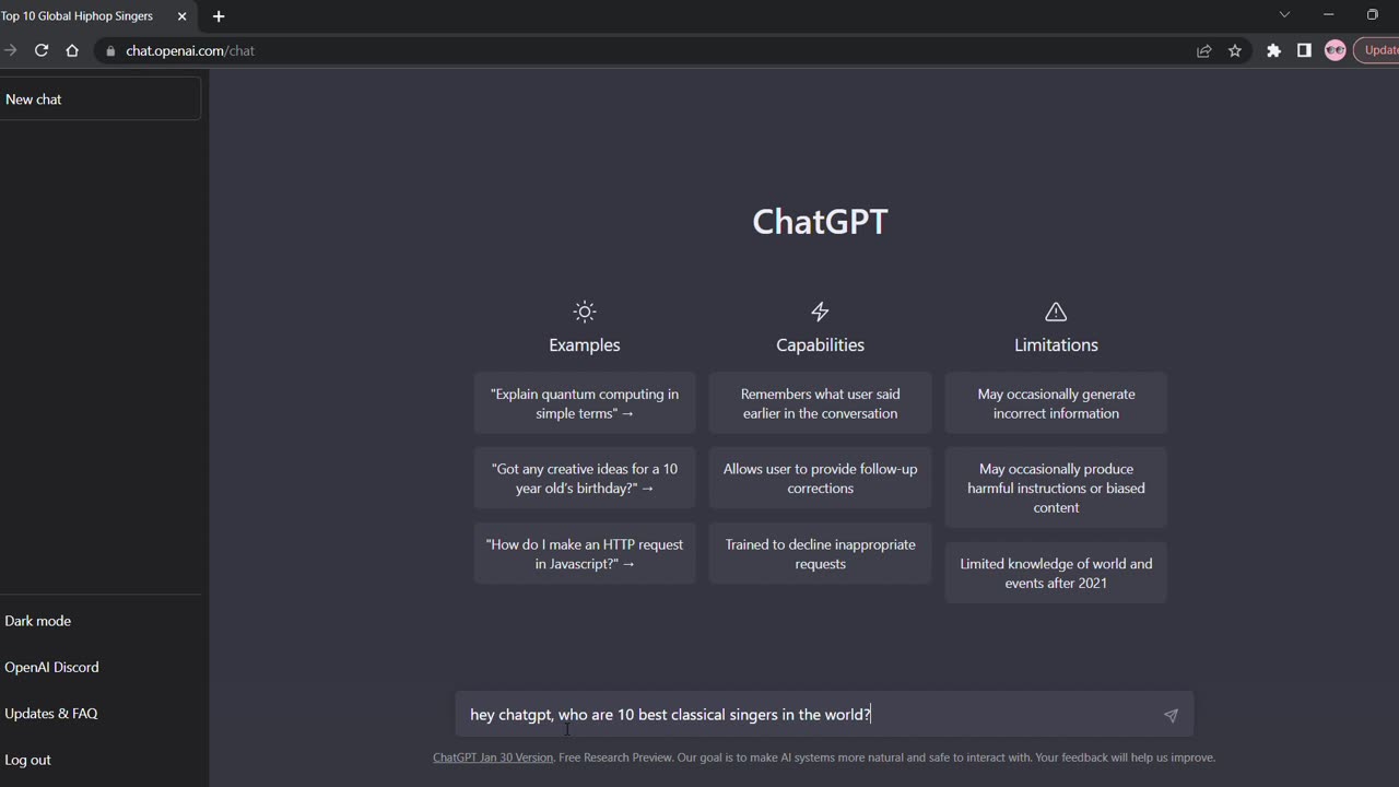 What does ChatGPT says about best classical singers?