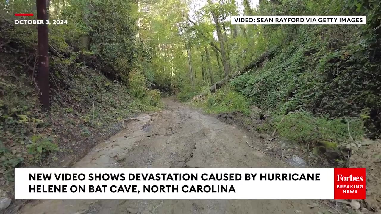 New Video Shows Devastation Caused By Hurricane Helene On Bat Cave, North Carolina