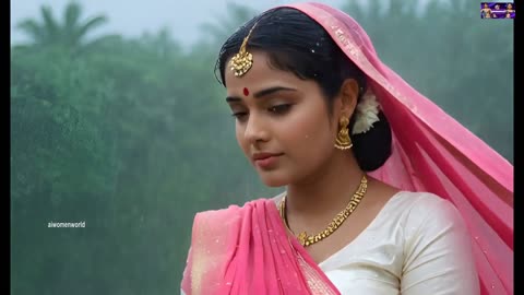 Hot AI Model Bhabhi Sari Photoshoot In Rain - AI Women World (1)