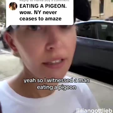 A man eating a pigeon in New York