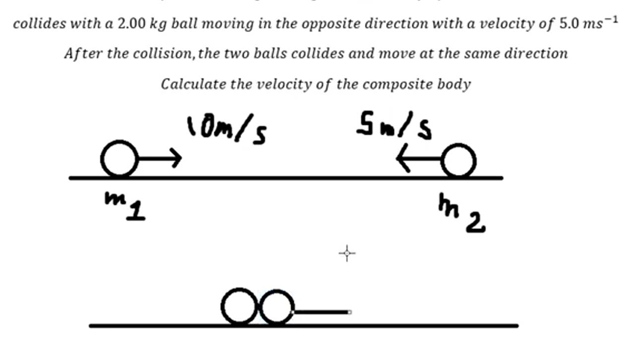 Physics Help: Conservation of Momentum: A ball of mass 6.00 kg moving with a velocity of 10.0 ms