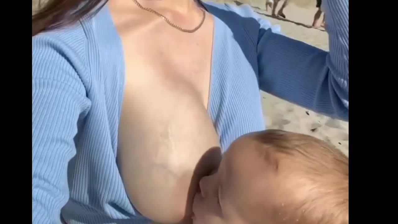 Baby enjoy breastfeeding