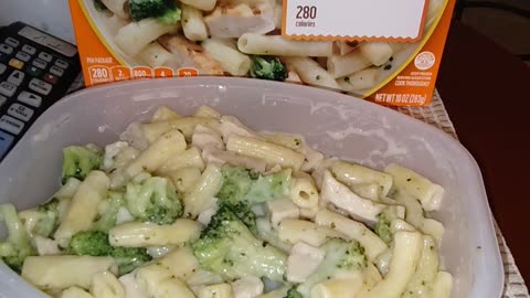 Eating Lean Cuisine Alfredo Pasta With Chicken & Broccoli, Dbn, MI, 5/5/24