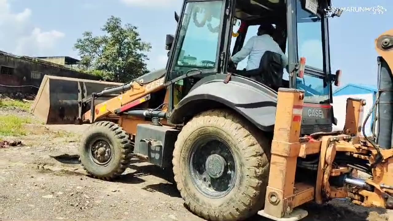 Indian driving JCB