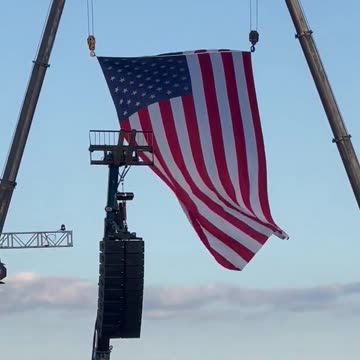 American flag just went up in Butler, Pennsylvania in preparation for Trump’s rally Saturday!