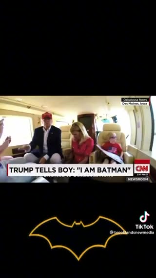 PRESIDENT TRUMP 😘TELLS A CHILD I AM BATMAN ✅ OUT MY OTHER POST ON THE 🦅 SUPER-BOWL COMMERCIAL STOP @ THE 38 SEC ✅WHAT DO YOU SEE
