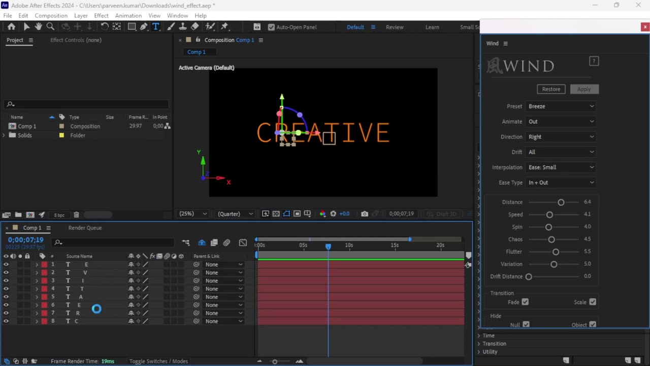 Introducing Wind Natural Motion Simulation Tool for After Effects