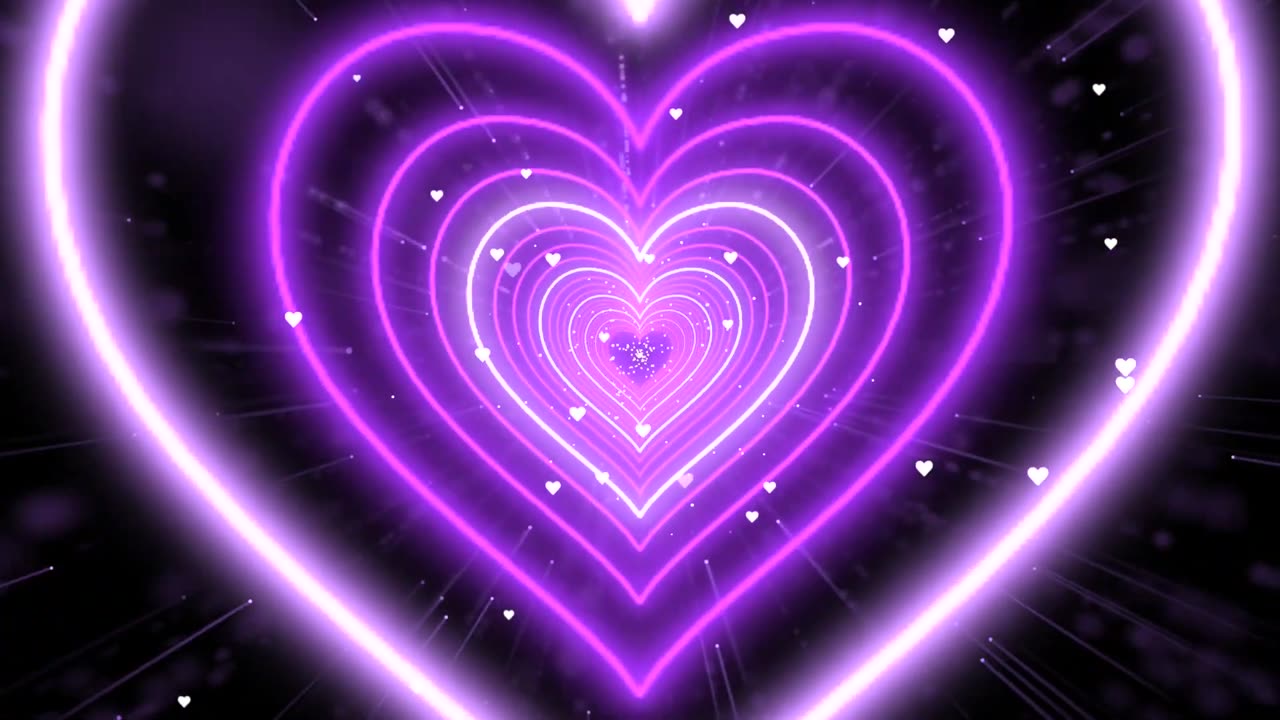 651. Heart Moving Background💜Purple Heart Background