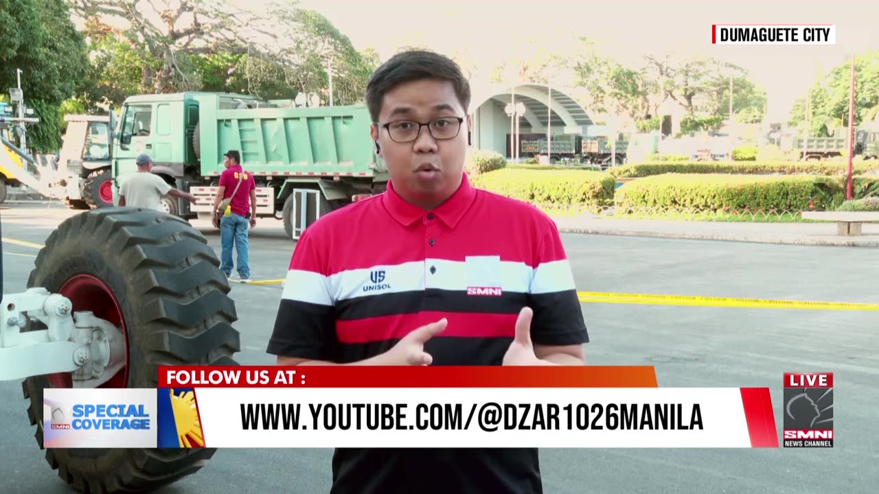 Freedom Park na venue ng Maisug Rally sa Dumaguete, napuno ng mga heavy equipment