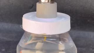 A self-made lamp with a salt and water battery