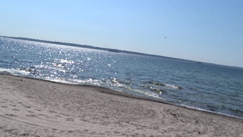 Vid stranden och havet Öresund. Helsingborg 23 Maj 2018