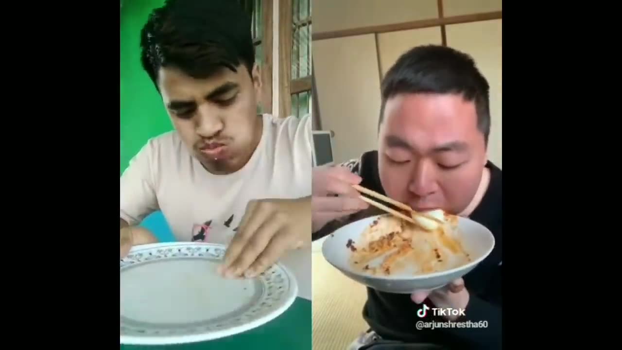 Funny food challenge on tik tok