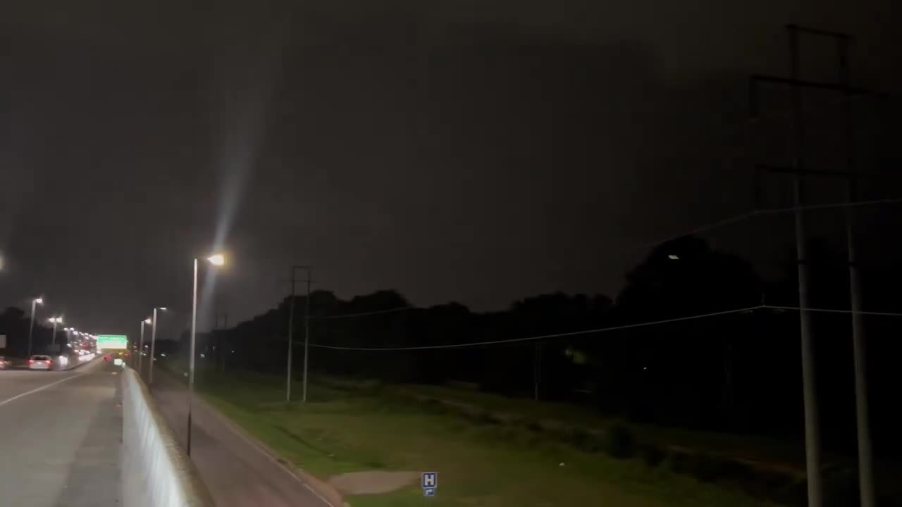 Power flashes as tornado hits Huntsville Alabama