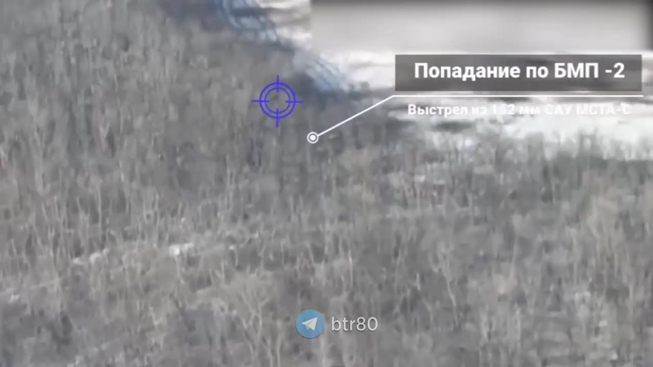 Enemy armored vehicles were hit by a 152 mm Krasnopol guided missile