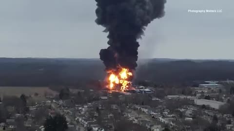 Footage of Train explosion in East Palestine Ohio