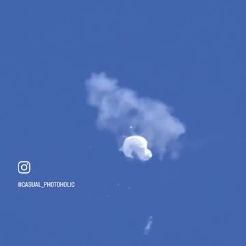 First close-up video of the Chinese spy balloon being #ShotDown