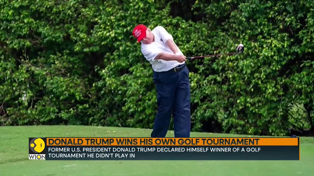 Former US President Donald trump wins golf championship at his own club - WION Sports - English News