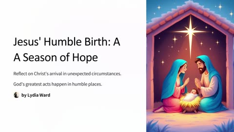 Day 2: Jesus’ Humble Birth