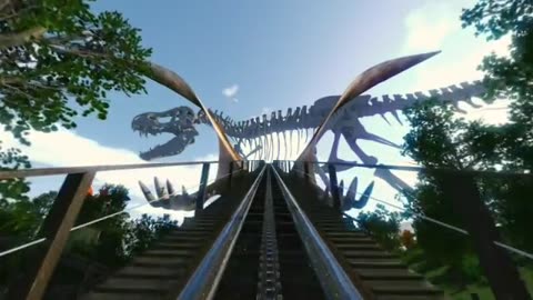 360° VR VIDEO Roller Coaster 🐾 Dinosaurs Jurassic World