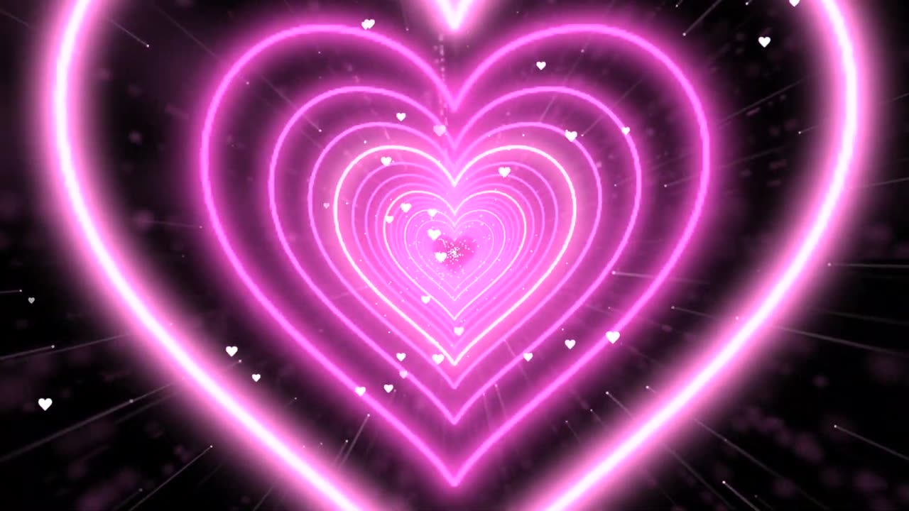 649. [4K] Heart Moving Background💖Pink Heart Background