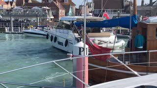 Sealine C48 Entering Yarmouth Harbour