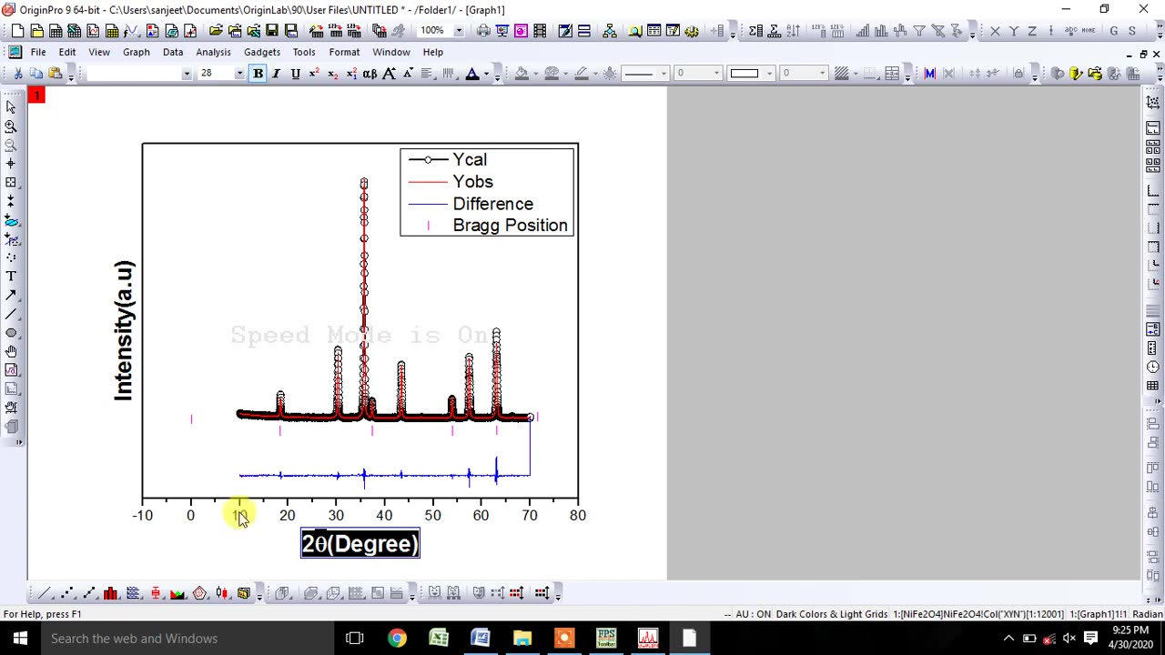 How to plot Rietveld Refinement in Origin and Crystal Structure of NiFe2O4 Ferrite using VESTA Soft