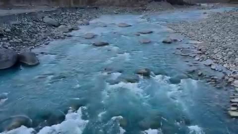 Alaska rivers during spring breakup season when the ice melts