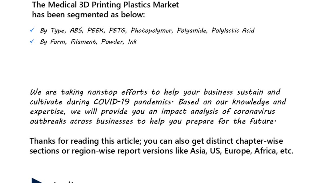 Medical 3D Printing Plastics Market: Outlook and Business Opportunities Analysis, Forecast to 2033