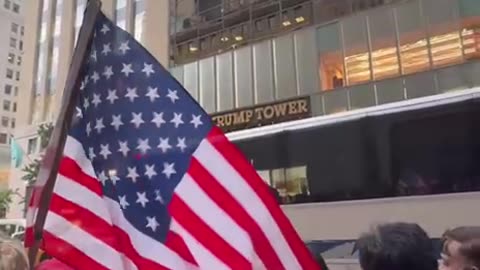 Patriots Outside Of Trump Tower New York