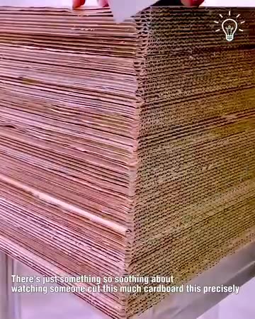 Satisfying cardboard cutting