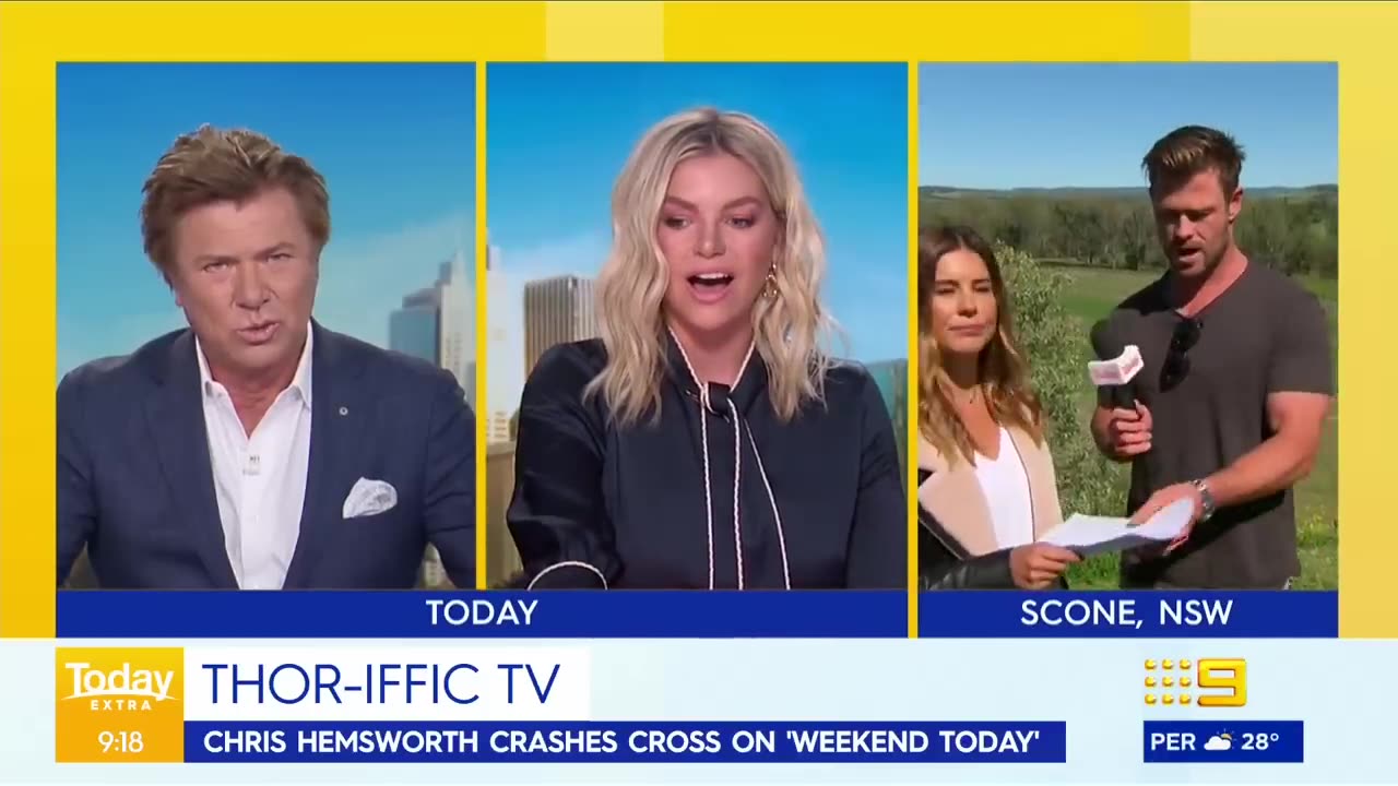 Chris Hemsworth crashing Cross on weekend