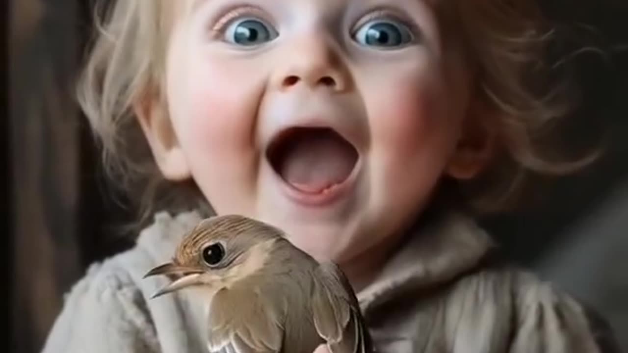 Baby and bird love