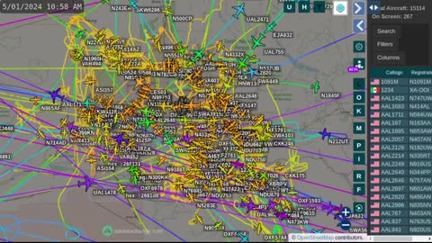 Phoenix Arizona air traffic time lapse from May 1st