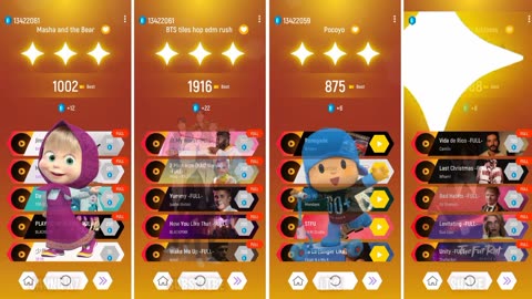 Marsha and Bear vs BTS vs Pocoyo vs Wednesday Addams - Tiles Hop