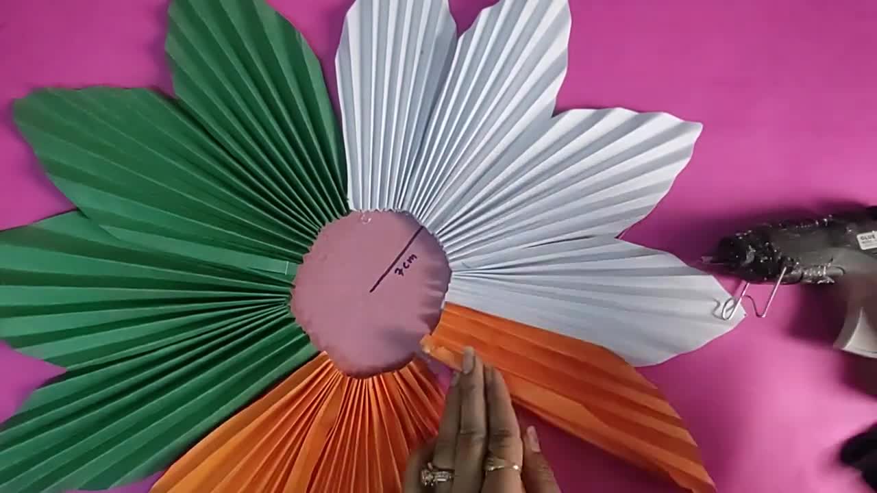 Paper folding flower Republic day activity