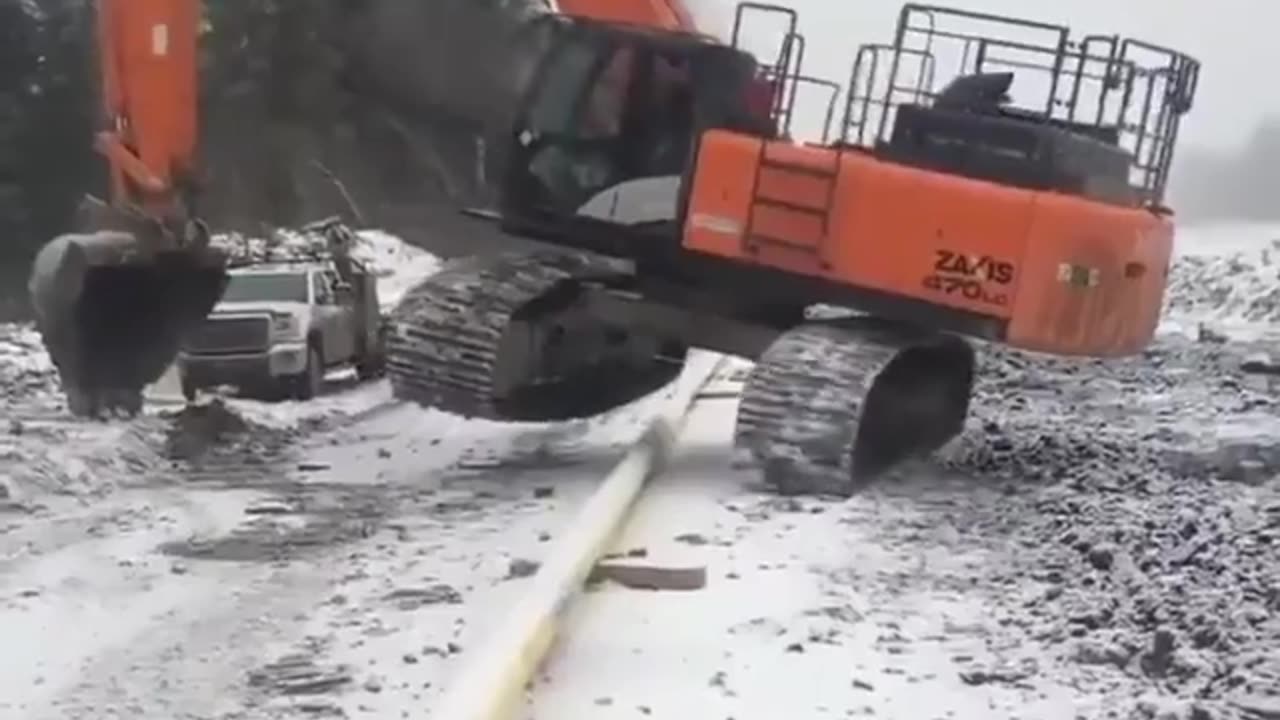 How do you go over a pipe with the excavator without breaking it