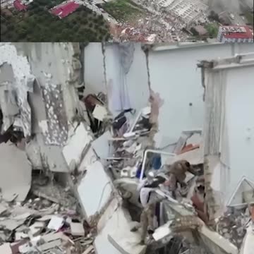 Drone footage shows massive destruction after earthquake in Turkey