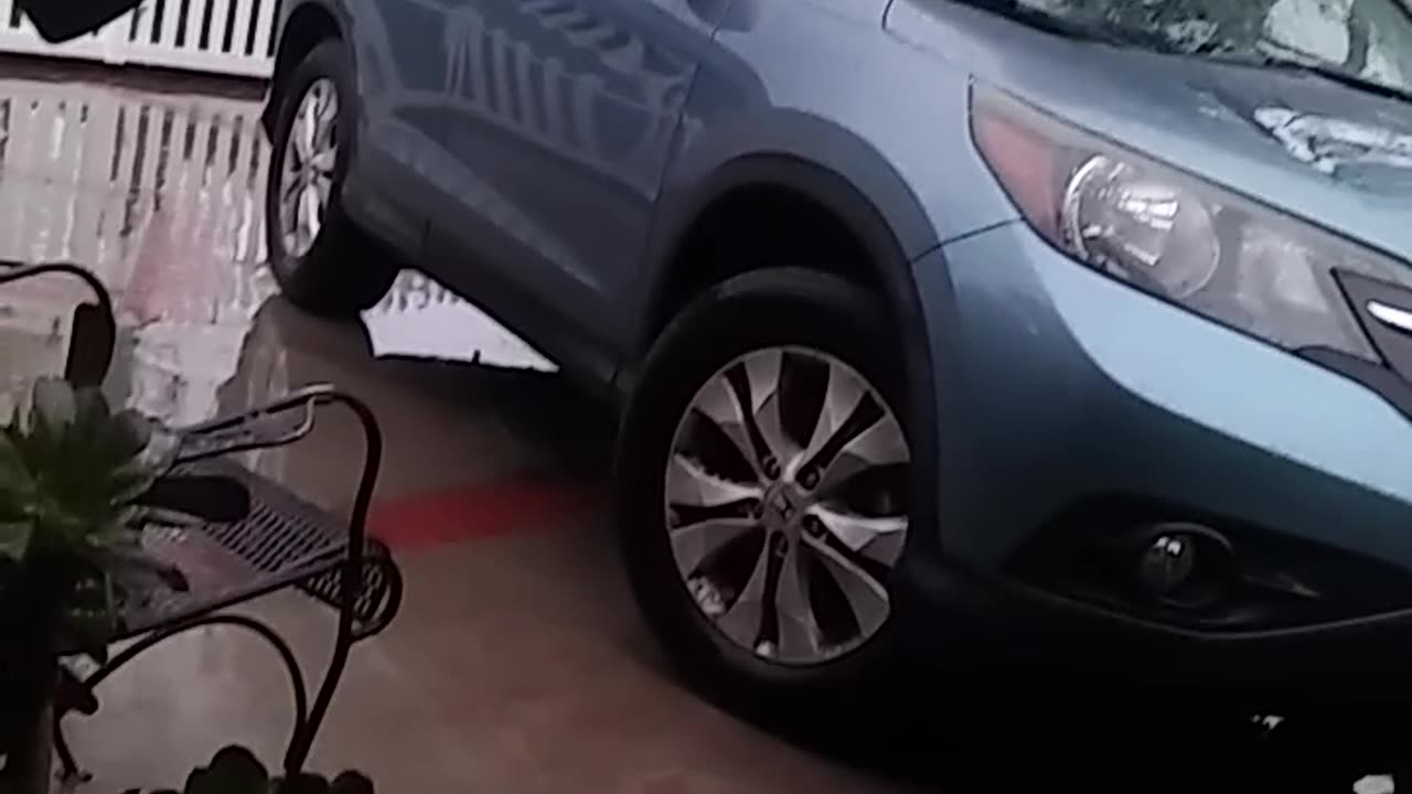 RAINING HARD.